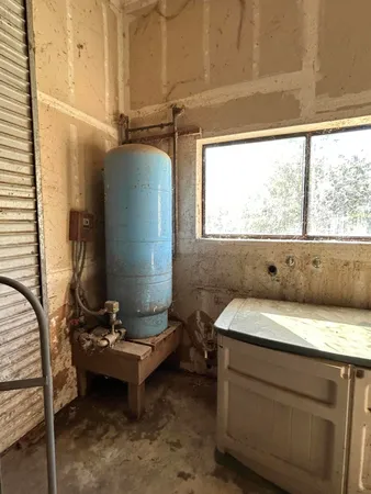 a view of wooden building