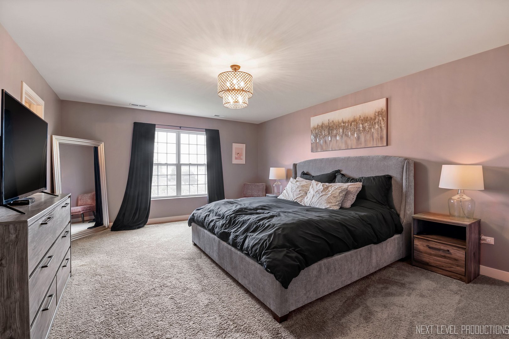 1147 Freedom Road Elburn, IL 60119 - Photo 11 of 21 a spacious bedroom with a bed and a flat screen tv