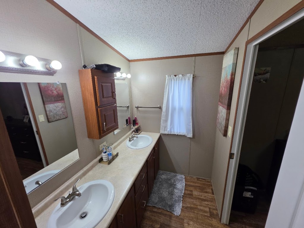 1100 Rustler Pass Kyle, TX 78640 - Photo 12 of 14 a bathroom with double vanity sink and mirror