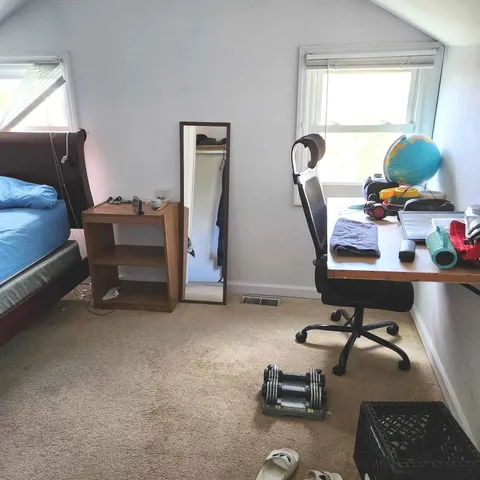 an empty room with windows