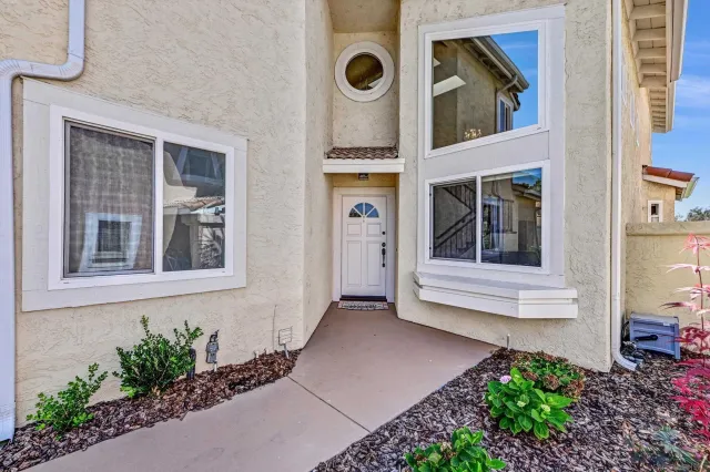 a front view of a house with entryway