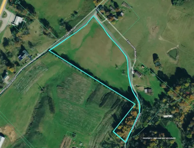 an aerial view of a residential houses with outdoor space and street view