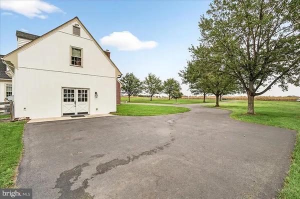 a view of a lake with a big yard