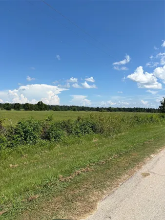 a view of a lake with a yard