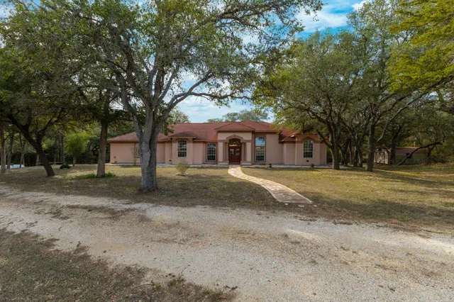 a view of a tree in front of a house