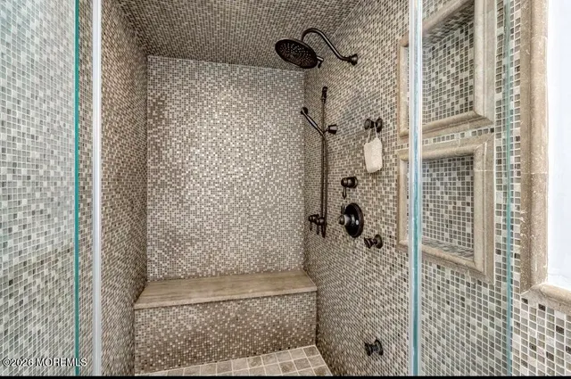 a bathroom with a shower