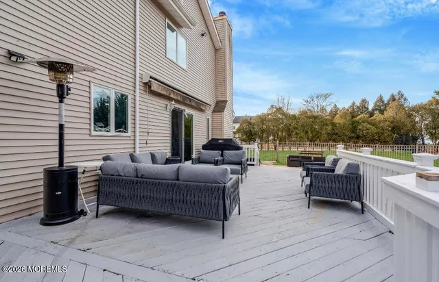 a view of a patio on the roof deck