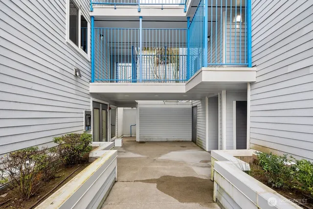a view of a lake with a building in the background
