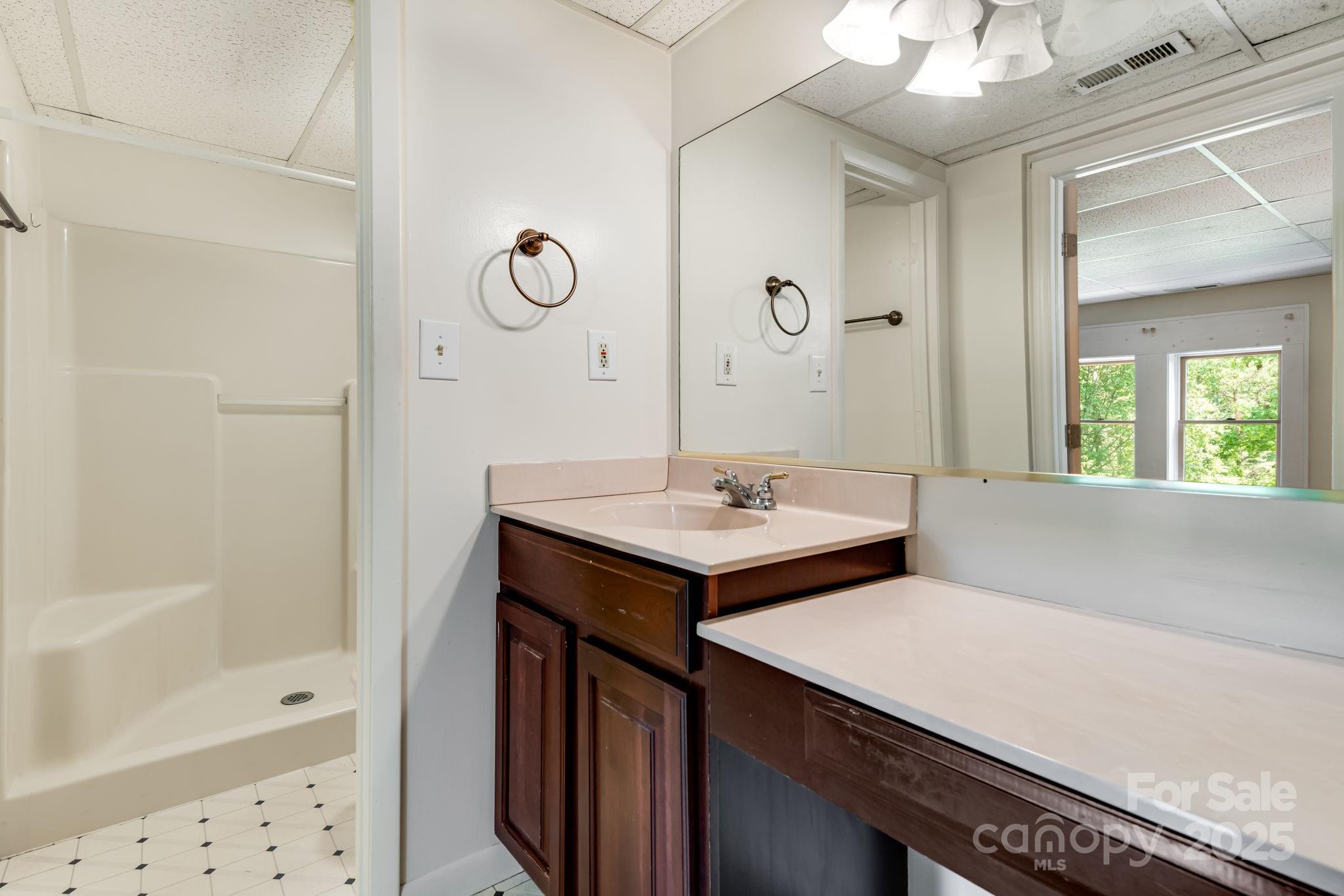 1360 Jupiter Road Weaverville, NC 28787 - Photo 25 of 39 a bathroom with a sink a mirror and a bathtub