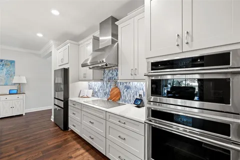 a view of a porch with a yard