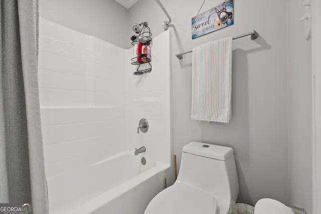 a bathroom with a toilet and a bathtub