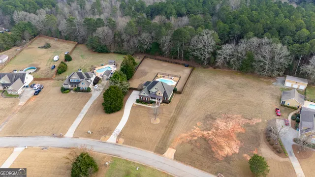 an aerial view of a house