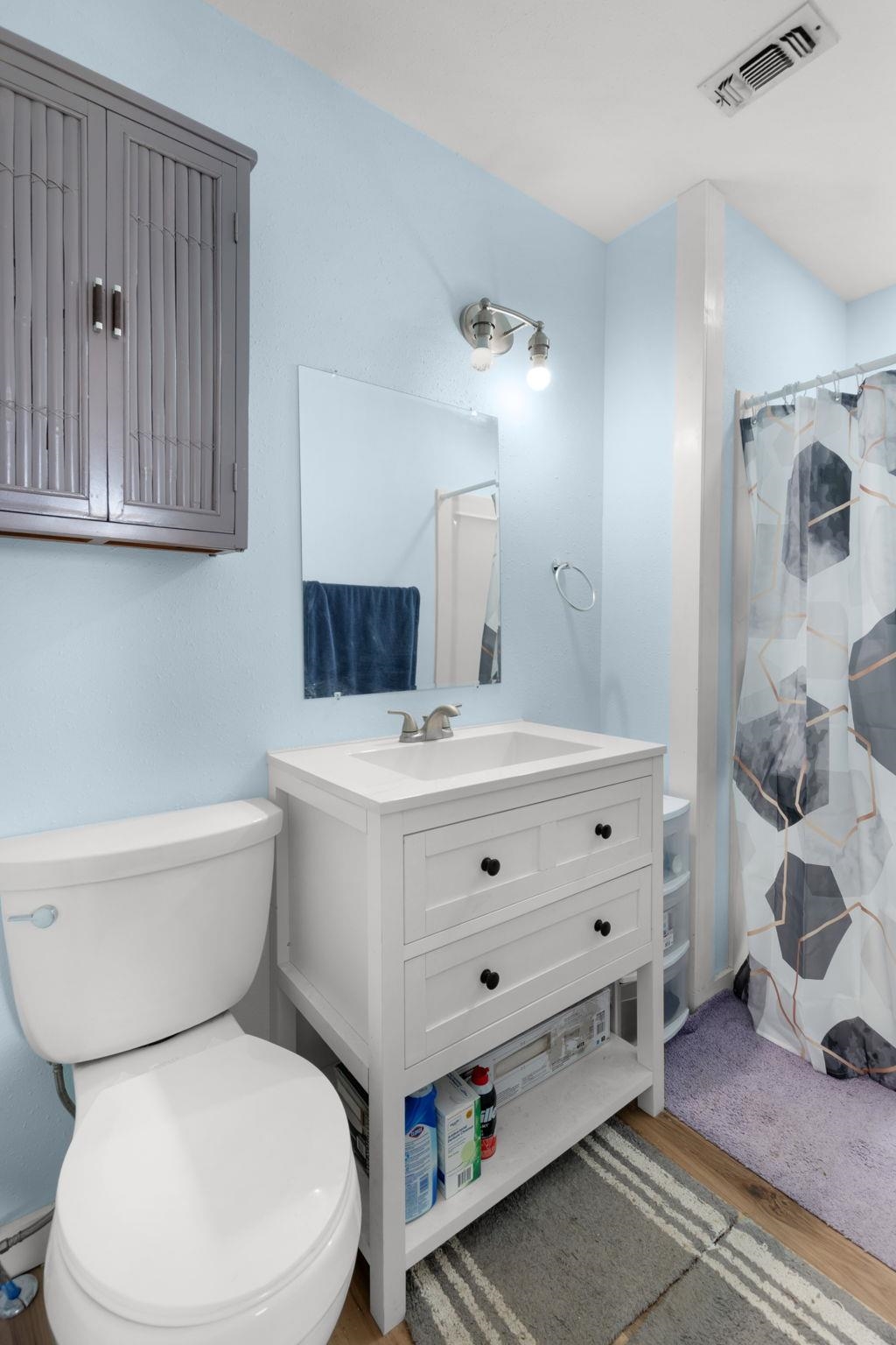1365 Norma Tow, TX 78672 - Photo 30 of 45 a bathroom with a toilet a sink and mirror