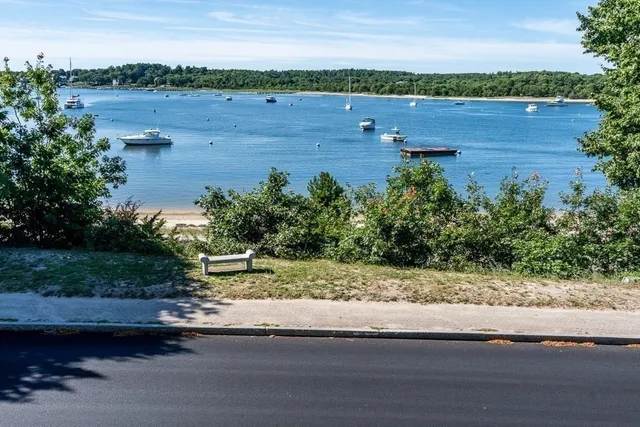 a view of a lake with outdoor space