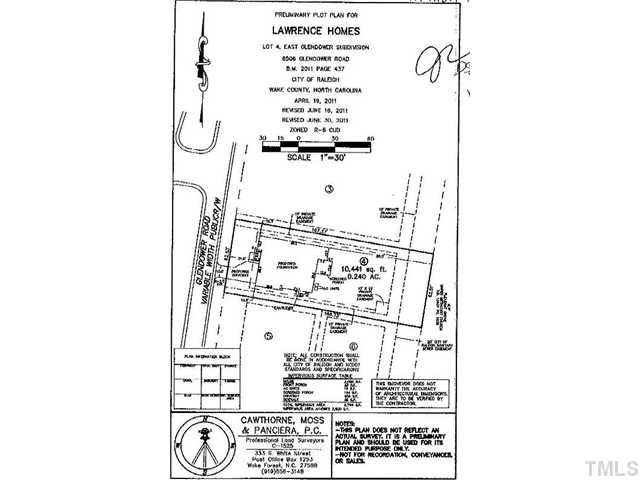 6506 Glendower Road Raleigh, NC 27613 - Photo 2 of 4 Plat Map