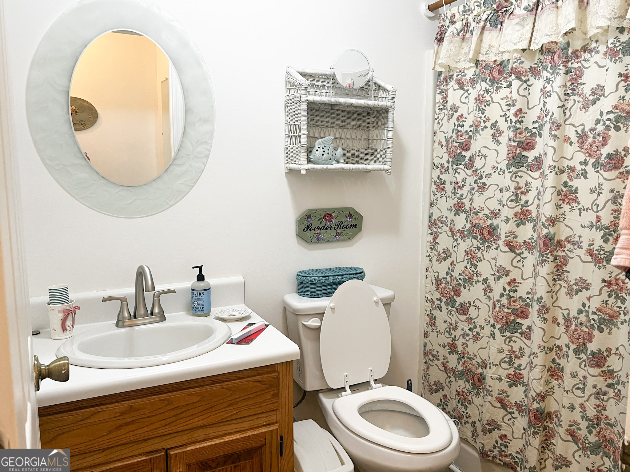 153 View Street Clarkesville, GA 30523 - Photo 22 of 31 a bathroom with a sink a toilet and a mirror