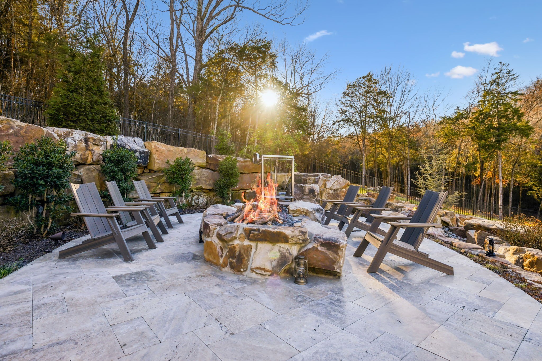 3235 Kinnard Springs Road Franklin, TN 37064 - Photo 93 of 99 a view of a patio with table and chairs and potted plants with sky view