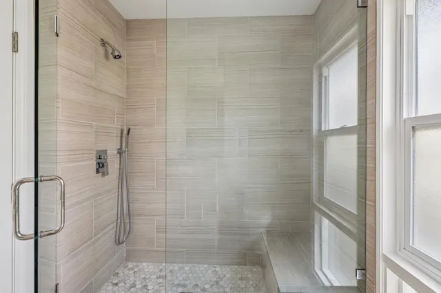 a bathroom with a shower