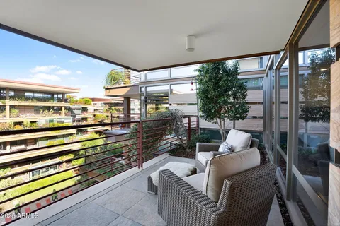 a outdoor living space with patio furniture