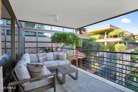 a outdoor living room with furniture