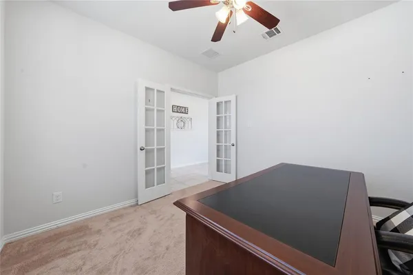 an empty room with closet