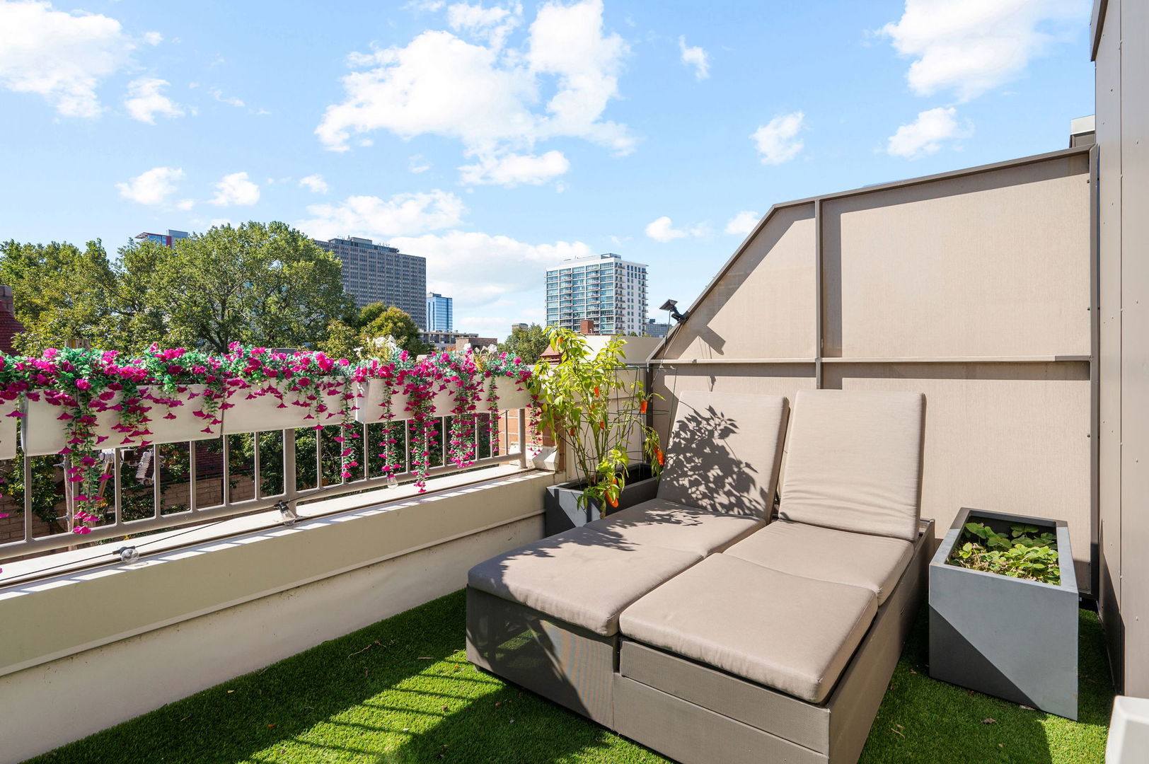 232 East 18th Street Chicago, IL 60616 - Photo 28 of 39 a balcony filled with a potted plant