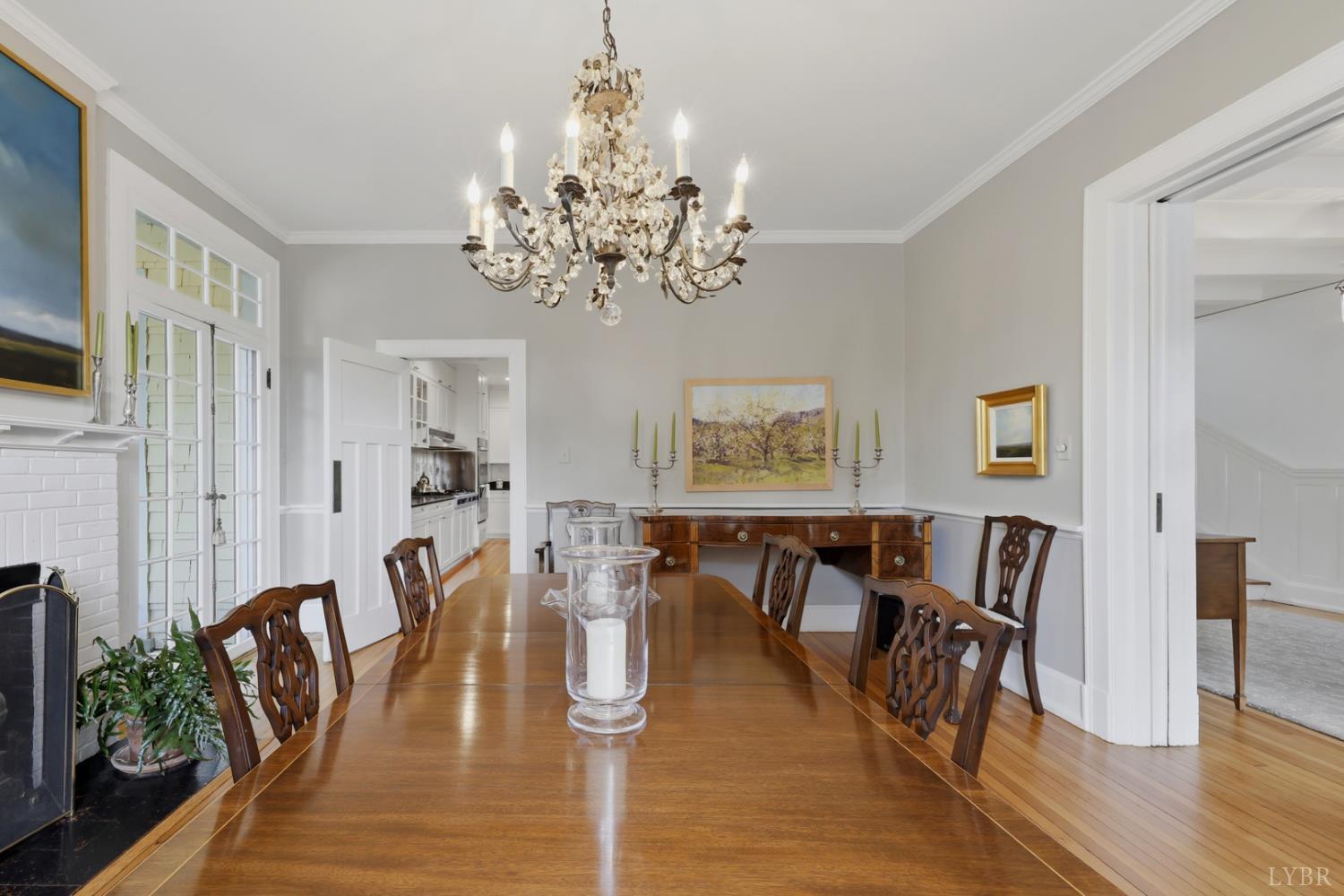 1304 Langhorne Road Lynchburg, VA 24503 - Photo 27 of 96 a view of a dining room with furniture wooden floor and chandelier
