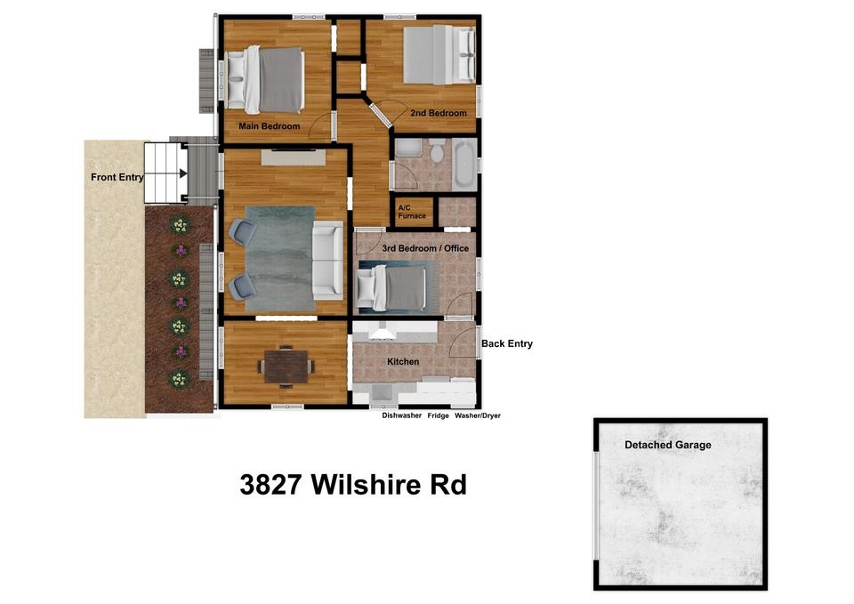 3827 Wilshire Road Memphis, TN 38111 - Photo 11 of 11 Furniture shown for scale only