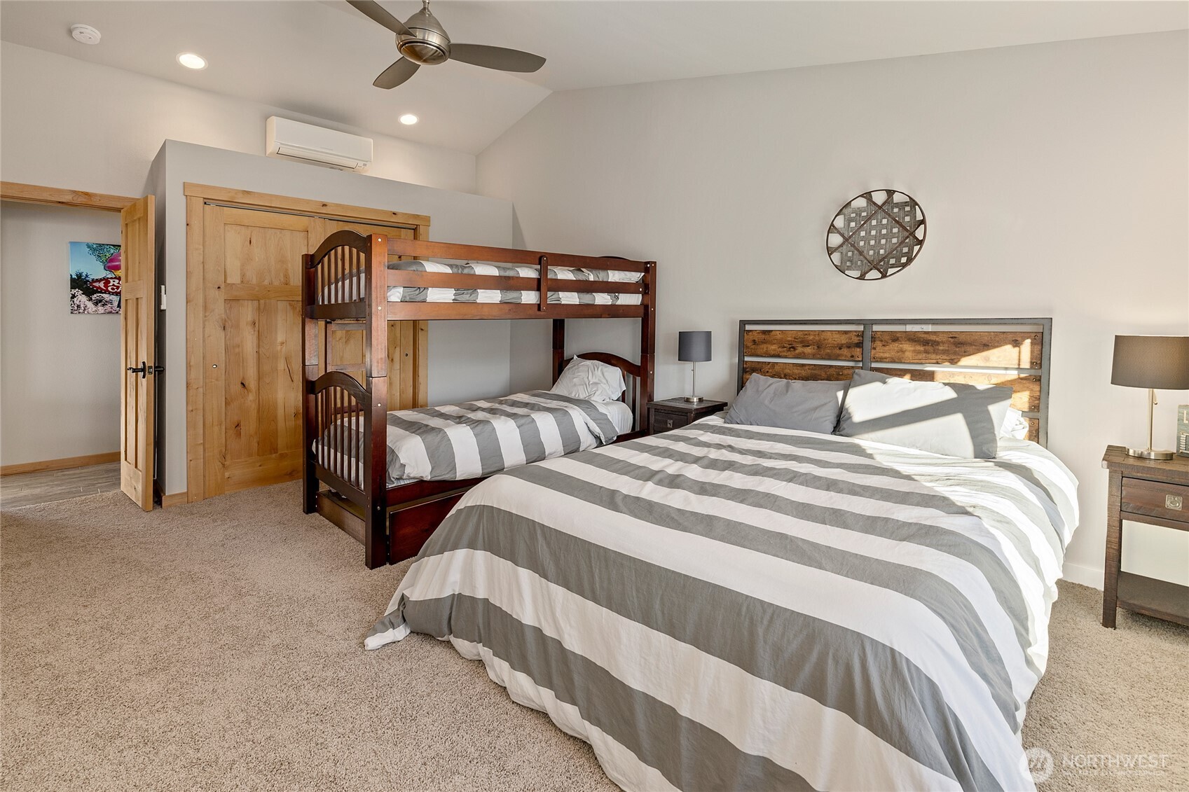 1840 Morgan Creek Road Ronald, WA 98940 - Photo 14 of 33 a bedroom with two beds and ceiling fan