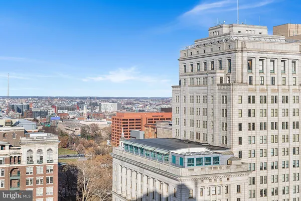 a view of a building with a city view