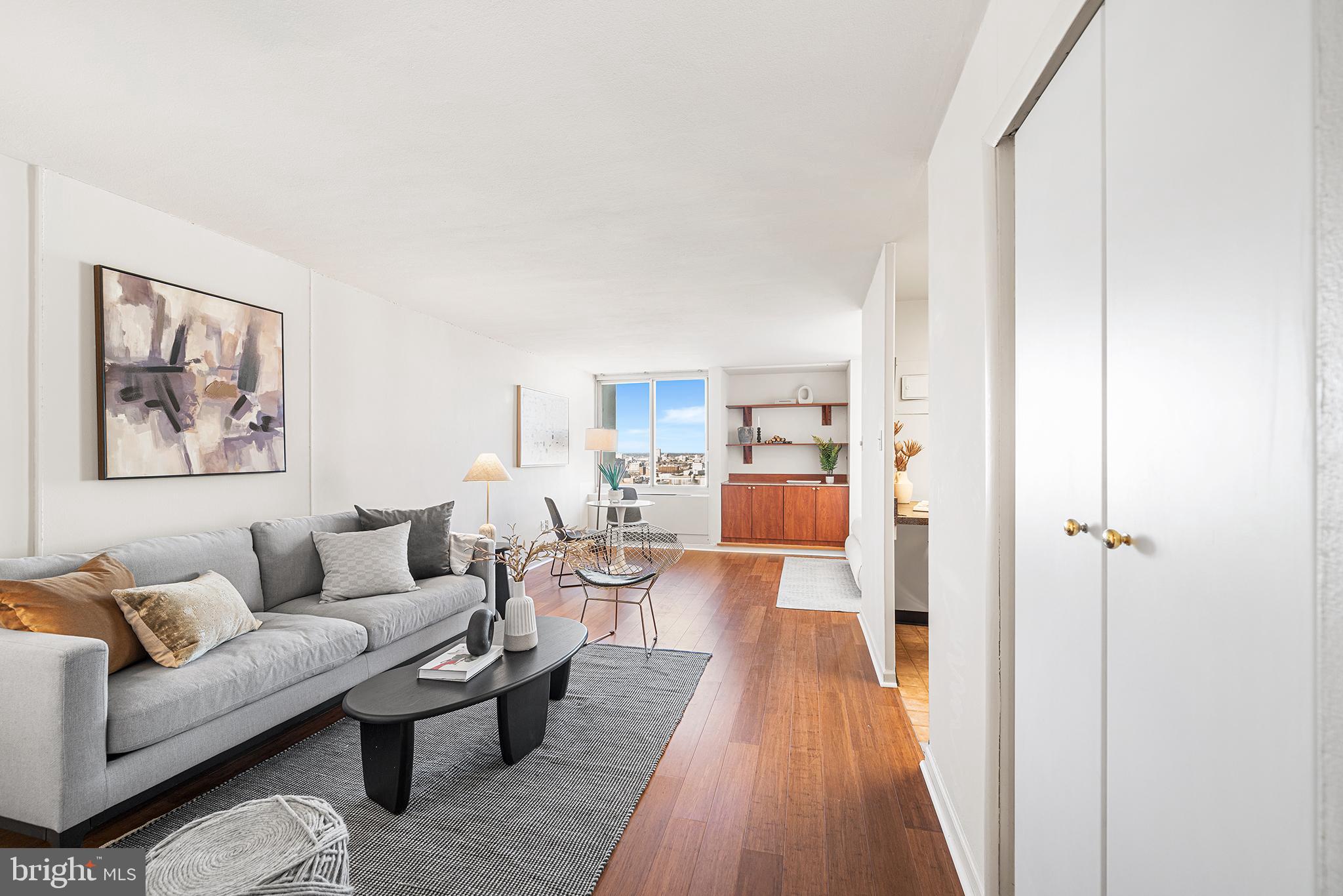 604 South Washington Square, Unit 2606 Philadelphia, PA 19106 - Photo 3 of 37 a living room with furniture and a rug