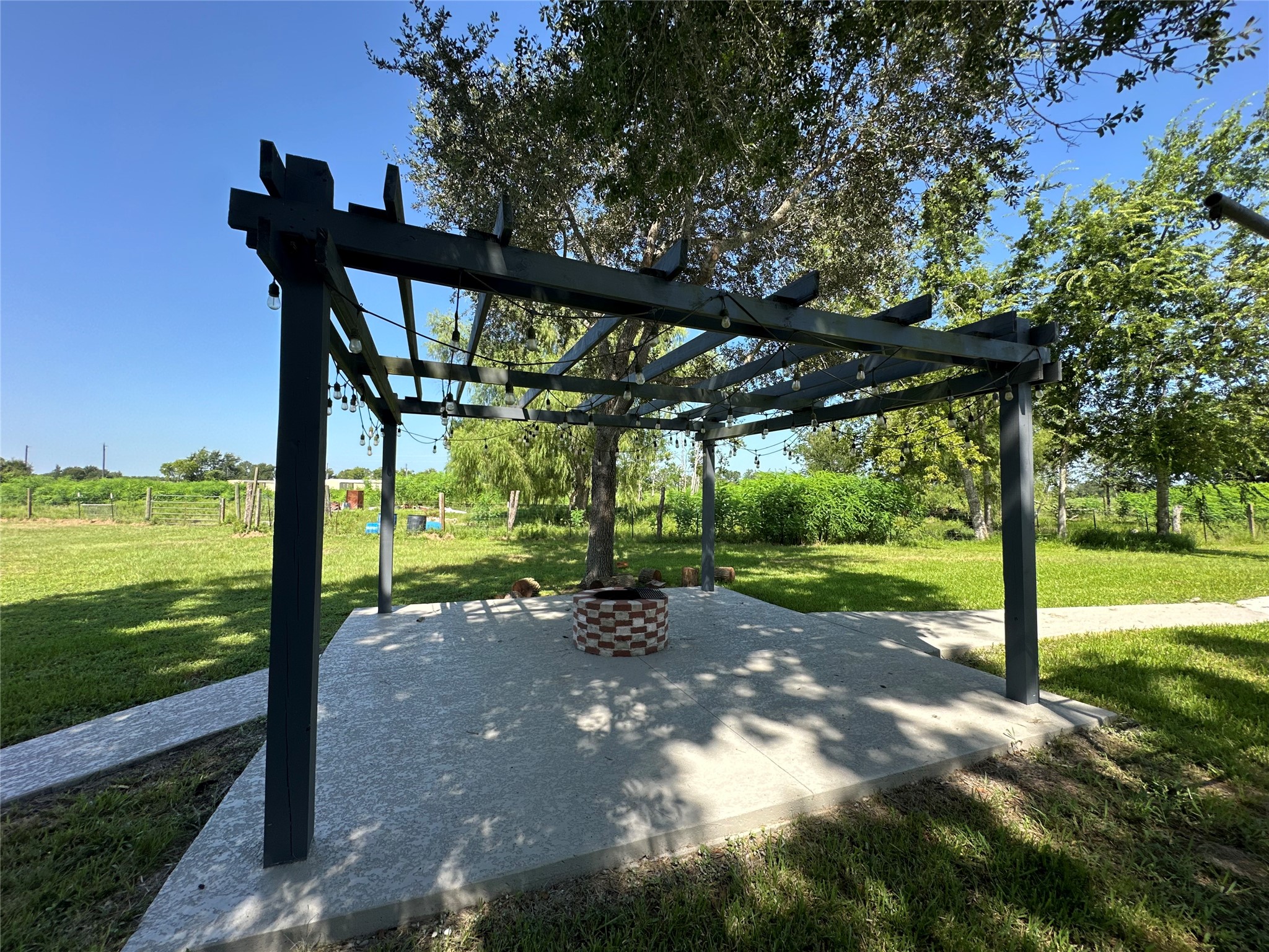 40344 Harpers Church Road Hempstead, TX 77445 - Photo 41 of 46 Pergola with fire ring great for night or winter gatherings