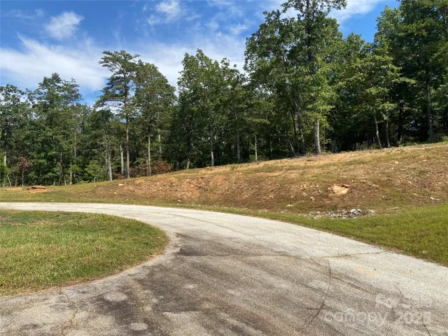 a view of a field with trees in front of it