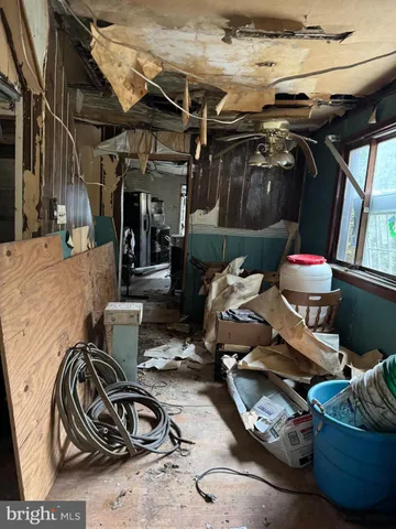 a storage room with furniture