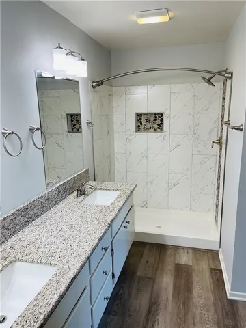 a view of a room with a window