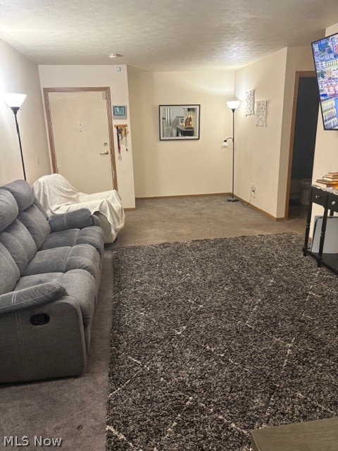 25735 Lorain Road, Unit 120 North Olmsted, OH 44070 - Photo 3 of 11 Living room with dark carpet and a textured ceiling