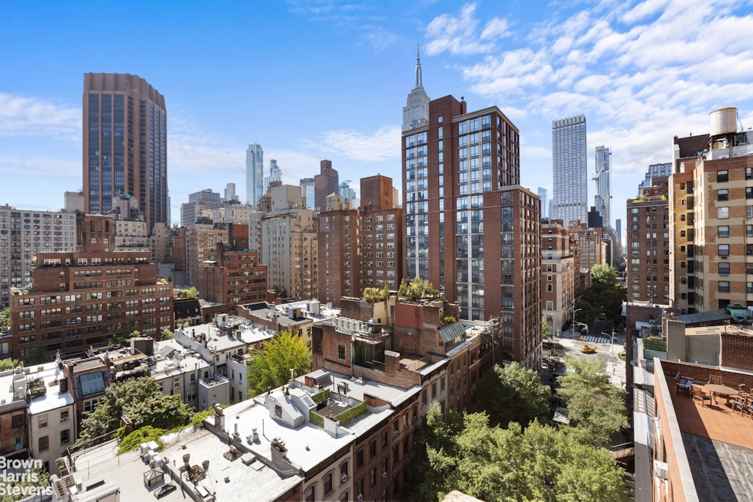 a view of city and patio
