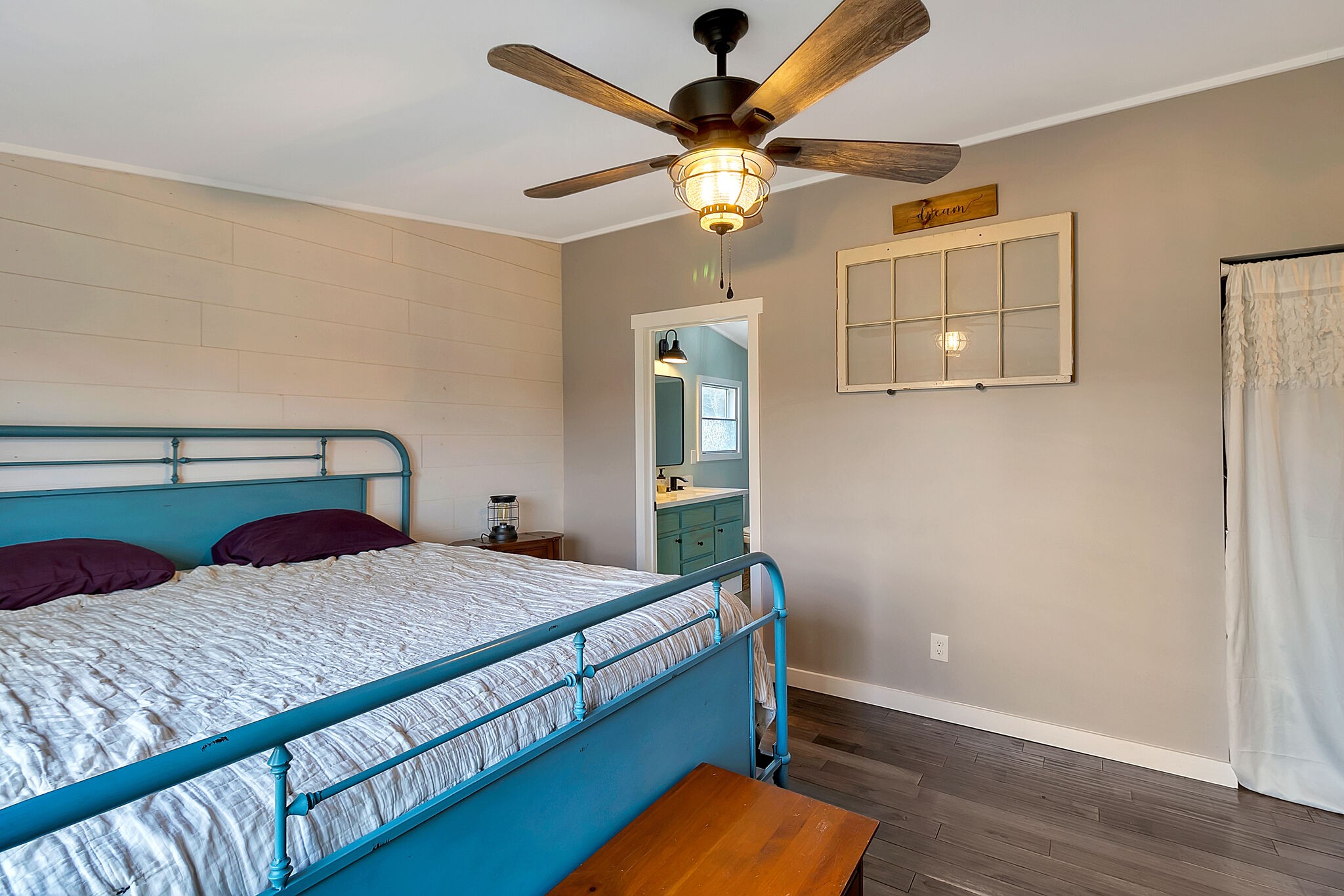 482 Fruit Valley Road Rockvale, TN 37153 - Photo 17 of 37 a bedroom with a bed and a chandelier