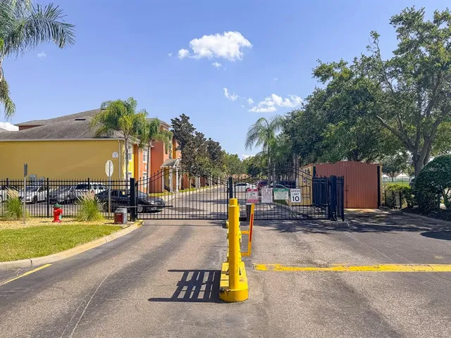 a view of a yard with an outdoor space