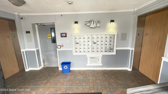 a view of a room with a bench