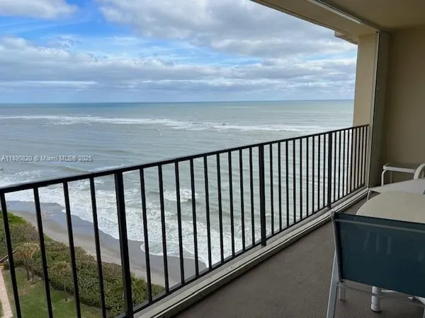 a balcony with outside view