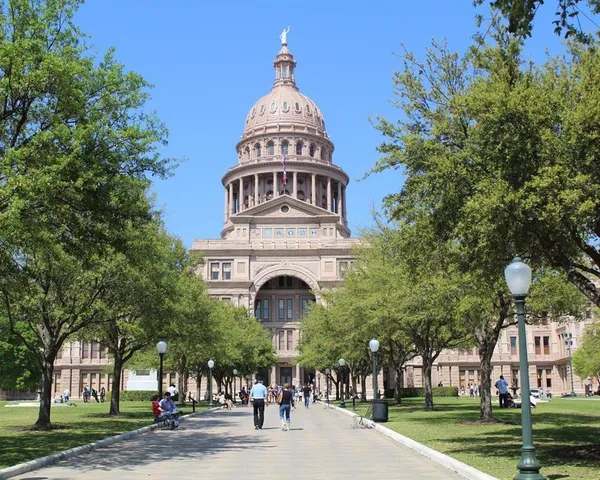 a front view of a building with trees