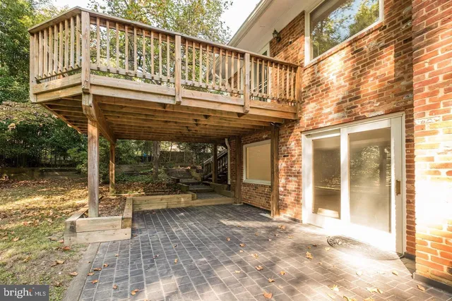 a view of a house with a large window