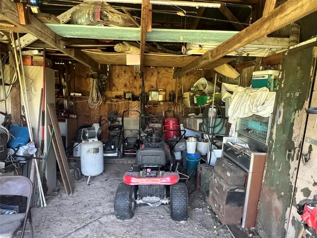 a view of a yard and ocean view