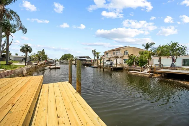a view of a lake with boats