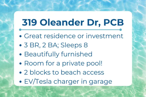 $625,000 | 319 Oleander Drive, Panama City Beach, FL 32413