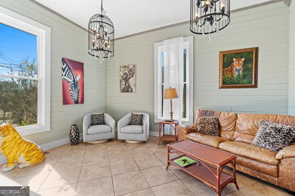 a living room with furniture