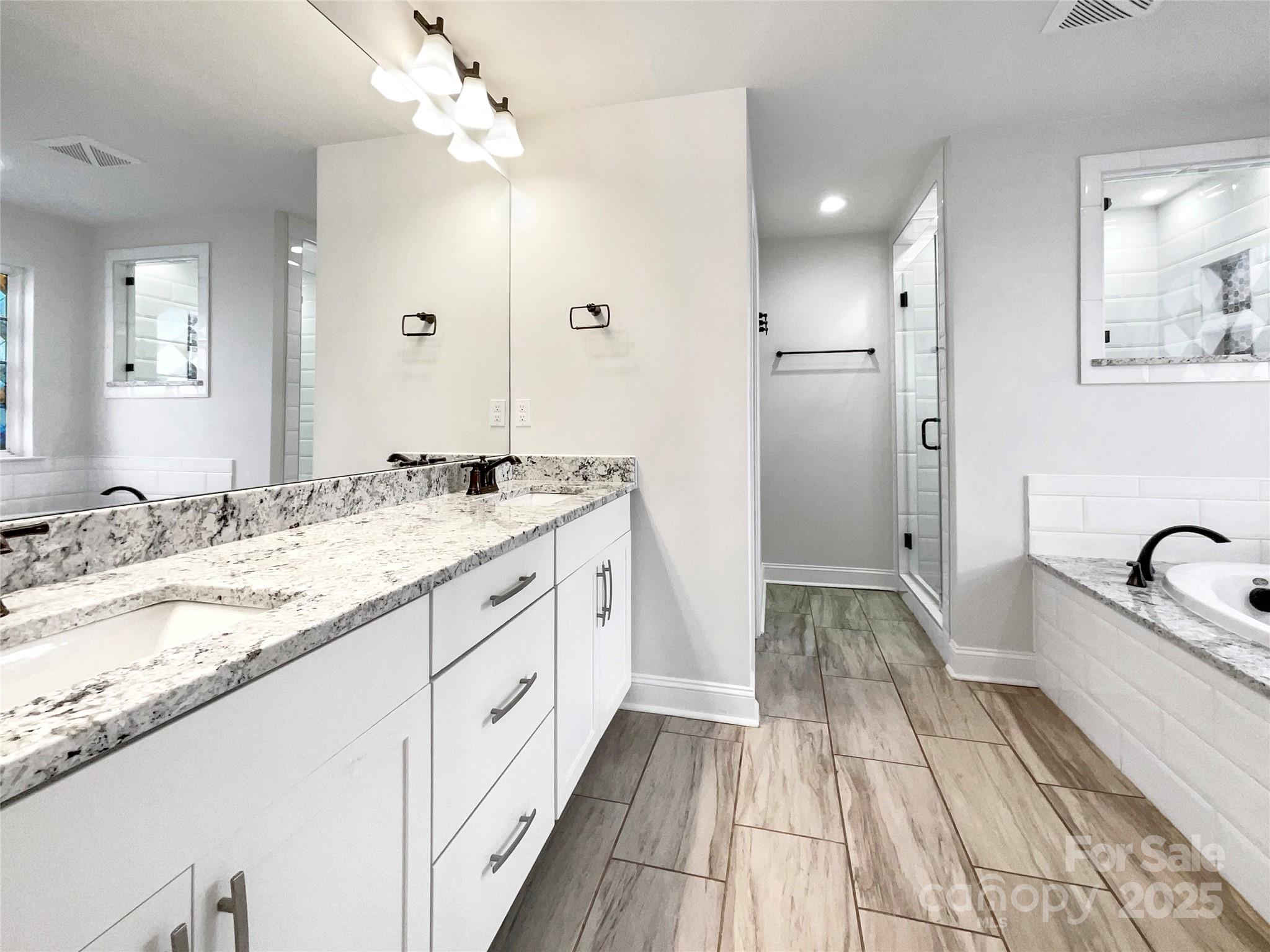 163 Scanlon Road Mooresville, NC 28115 - Photo 10 of 18 a spacious bathroom with a granite countertop sink mirror and a bathtub