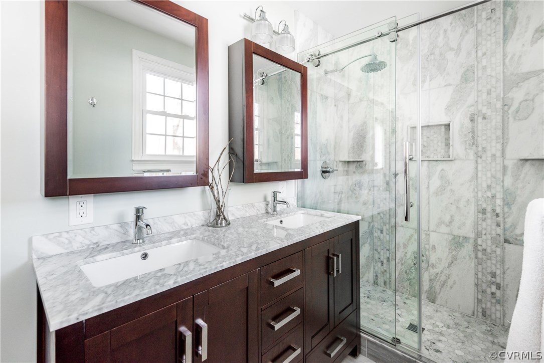 8414 Rubimont Road Richmond, VA 23235 - Photo 20 of 43 Marble topped double vanity with dual medicine cab