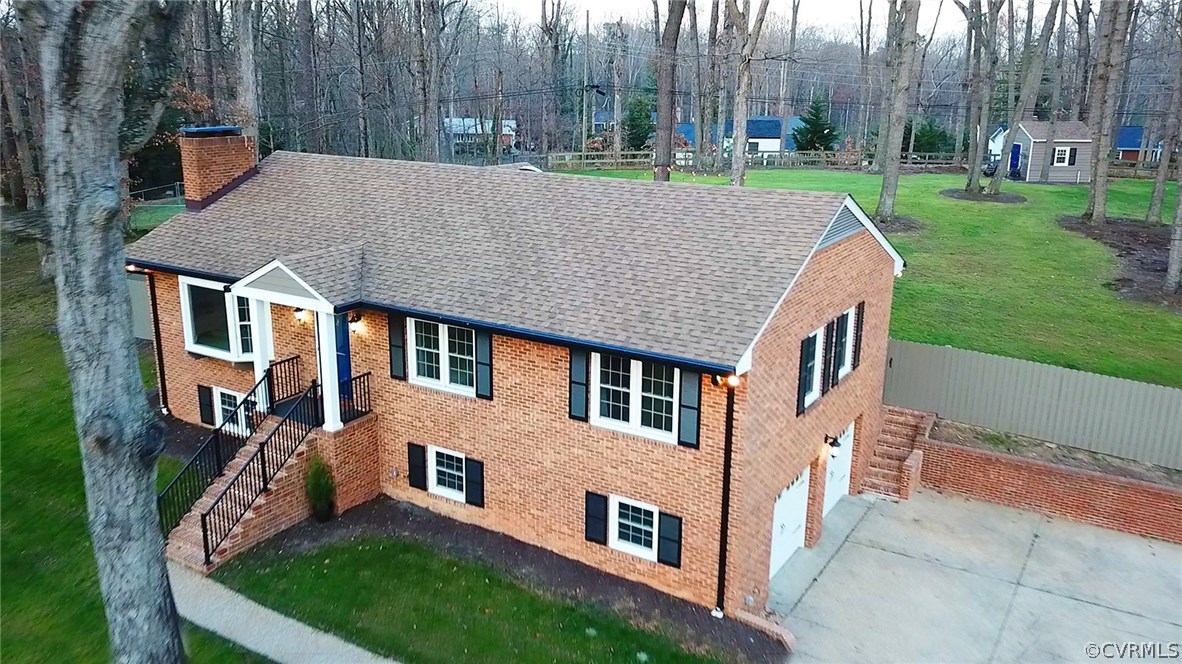 8414 Rubimont Road Richmond, VA 23235 - Photo 34 of 43 Drone shot , showing fenced rear yard and shed.